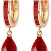 Image 1 : Genuine 7.8 ctw Ruby Earrings 14KT Yellow Gold - REF-45A8K