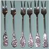 Image 1 : Silver Hors D'oeuvres Forks Set #1177236