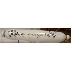 MILK WHITE HAND BLOWN ROLLING PIN WITH  THE #1177592