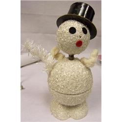 GERMAN SNOWMAN CANDY CONTAINER NODDER #1177593