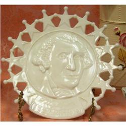 GEORGE WASHINGTON MILK GLASS PLATE WITH 13 #1177620