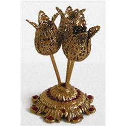 Jeweled Ormolu Filigree Lipstick Holder #1177804