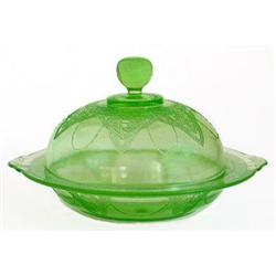 FederalGreen GEORGIAN LOVEBIRDS Butter Dish #1177812