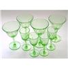 Image 1 : Green Depression Glass Wine Stems and Cordials #1177873