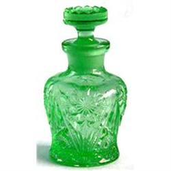Green Old New England Glass Perfume Bottle #1178003
