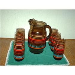 Vintage Pitcher with Six drinking Glasses #1178497