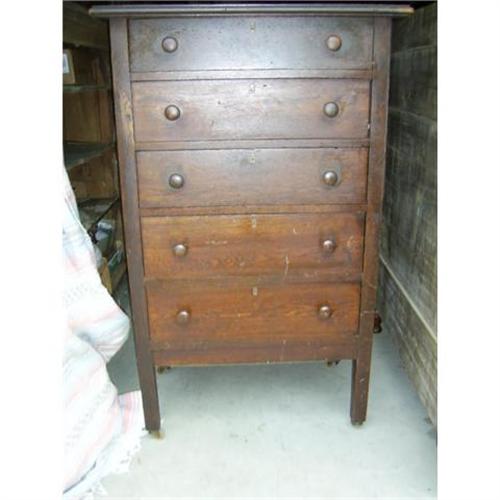 Antique Oak Mission Highboy Chest 1184062