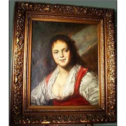 ANTIQUE OIL PAINTING "BOHEMIAN" ALFIERI / HALS #1206161