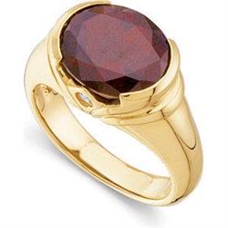 GOLD RING  GARNET 5 CTS!  DIAMONDS too! #1206189