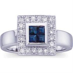 WhiteGold Ring SAPPHIRES w DIAMONDS #1206191