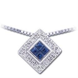 14k  NECKLACE SAPPHIRES DIAMONDS #1206192