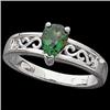 Image 1 : 14k WhiteGold Ring EMERALD .75 CTS! #1206227