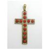 Image 1 : Large Victorian Gold Cross with Pink Coral #1206811