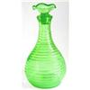 Image 1 : Hocking Green Depression Glass Ribbed Decanter #1212660