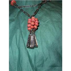 Silver-Coral Neclace #1213107