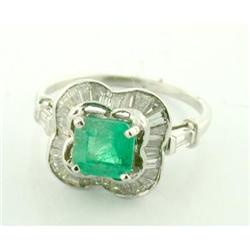 1.22ct Muzo Emerald & Diamonds 18k Gold Ring #1238835