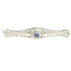 Antique1.04ct Sapphire & Diam Plat Filigree Pin#1238841