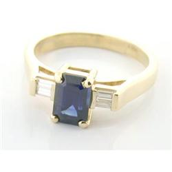 1.52ct Sapphire & Diamonds 14k Gold Ring #1238845