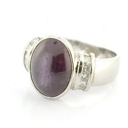 Vintage Star Ruby & Diamond 18k Gold Ring #1238848