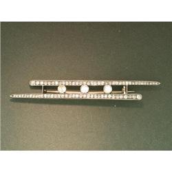 Vintage 5.10tcw OMC Diamonds Platinum Bar Pin #1238858