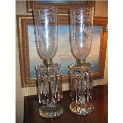 American, 19thc cut-glass candlesticks 24"H #1238963