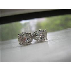2.50 CT ROUND DIAMOND STUDS EARRINGS 14K WG #1238969