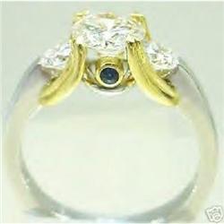 1.22 CARAT DIAMOND 3 STONE RING PLATINUM 18K #1238970