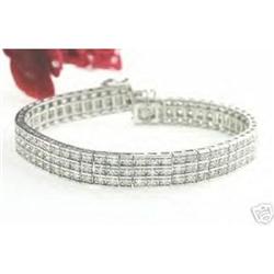 7 CARAT DIAMOND TENNIS BRACELET 14K WG 3 ROW #1238971