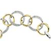 Image 1 : 14K LINK BRACELET DIAMONDS YELLOW WHITE GOLD  #1239075