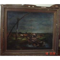 Schnee H. Painting, Bulls in the Field #1239163