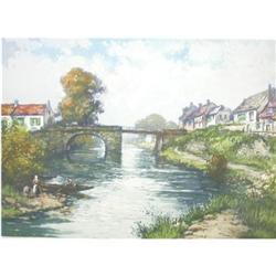 Manuel Robbe - Original Etching of French Scene#1239209