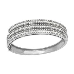 6.2 CTW Diamond Bangle 18K White Gold - REF-745M2F