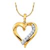 Image 1 : 1/4 CTW Womens Round Diamond Heart Pendant 10kt Yellow Gold - REF-24H5R