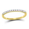 Image 1 : 1/6 CTW Womens Round Diamond Wedding Single Row Band Ring 14kt Yellow Gold - REF-19N6A