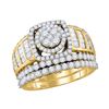 Image 1 : 2 & 1/2 CTW Round Diamond Bridal Wedding Ring 14kt Yellow Gold - REF-191W6H