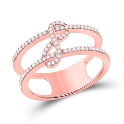 1/5 CTW Womens Round Diamond Negative Space Infinity Ring 10kt Rose Gold - REF-27X3T