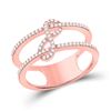 Image 1 : 1/5 CTW Womens Round Diamond Negative Space Infinity Ring 10kt Rose Gold - REF-27X3T