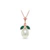 Image 1 : Genuine 4.5 ctw Pearl & Emerald Necklace 14KT Rose Gold - REF-25P8H