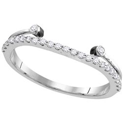 1/6 CTW Womens Round Diamond Band Ring 10kt White Gold - REF-20N5A