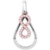Image 1 : 1/5 CTW Womens Round Diamond Rose-tone Infinity Teardrop Pendant 10kt White Gold - REF-16R4X