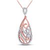 Image 1 : 1/4 CTW Womens Round Diamond Curl Teardrop Pendant 10kt Rose Gold - REF-20X5T