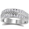 Image 1 : 1/2 CTW Mens Machine-Set Round Diamond Wedding Band Ring 14kt White Gold - REF-74R9X