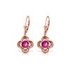 Genuine 1.10 ctw Pink Topaz Earrings 14KT Rose Gold - REF-38P2H