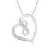 1/20 CTW Womens Round Diamond Heart Infinity Pendant 10kt White Gold - REF-10T9V