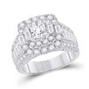 3 CTW Princess Diamond Square Bridal Wedding Engagement Ring 14kt White Gold - REF-449A9M