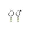Genuine 4.5 ctw Green Amethyst Earrings 14KT White Gold - REF-42V6W