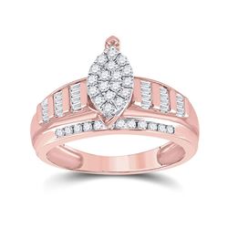 1/2 CTW Round Diamond Cluster Bridal Wedding Engagement Ring 10kt Rose Gold - REF-45Y2N