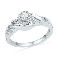 1/6 CTW Womens Round Diamond Solitaire Promise Ring 10kt White Gold - REF-31H4R