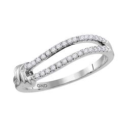 1/6 CTW Womens Round Diamond Split Fashion Ring 10kt White Gold - REF-20V5Y
