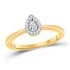 Image 1 : 1/12 CTW Womens Round Diamond Teardrop Promise Ring 10kt Yellow Gold - REF-16M4F